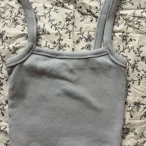 Light Blue Waffle Knit Top